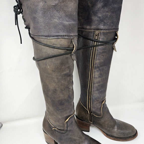 Freebird By Steven Carolina Women's Black Leather Knee-High Boots - Picture 7 of 13